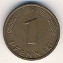 1 Pfennig Germany 1950 KM# 105. Uploaded by Granotius